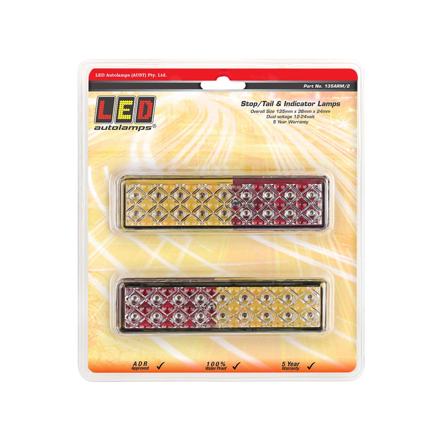 LED Autolamps 135ARM/2 Compact Rectangular Rear Combination Lamp