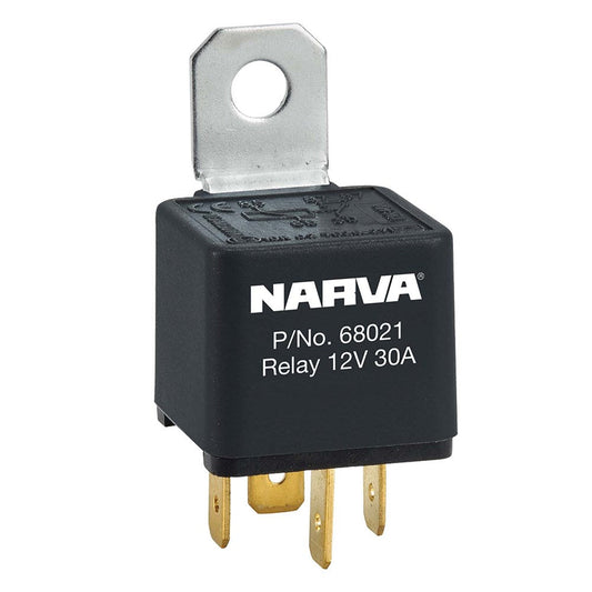 Narva 68021BL 12V 30A Normally Open 4 Pin - Reverse Pin Relay With Resistor -