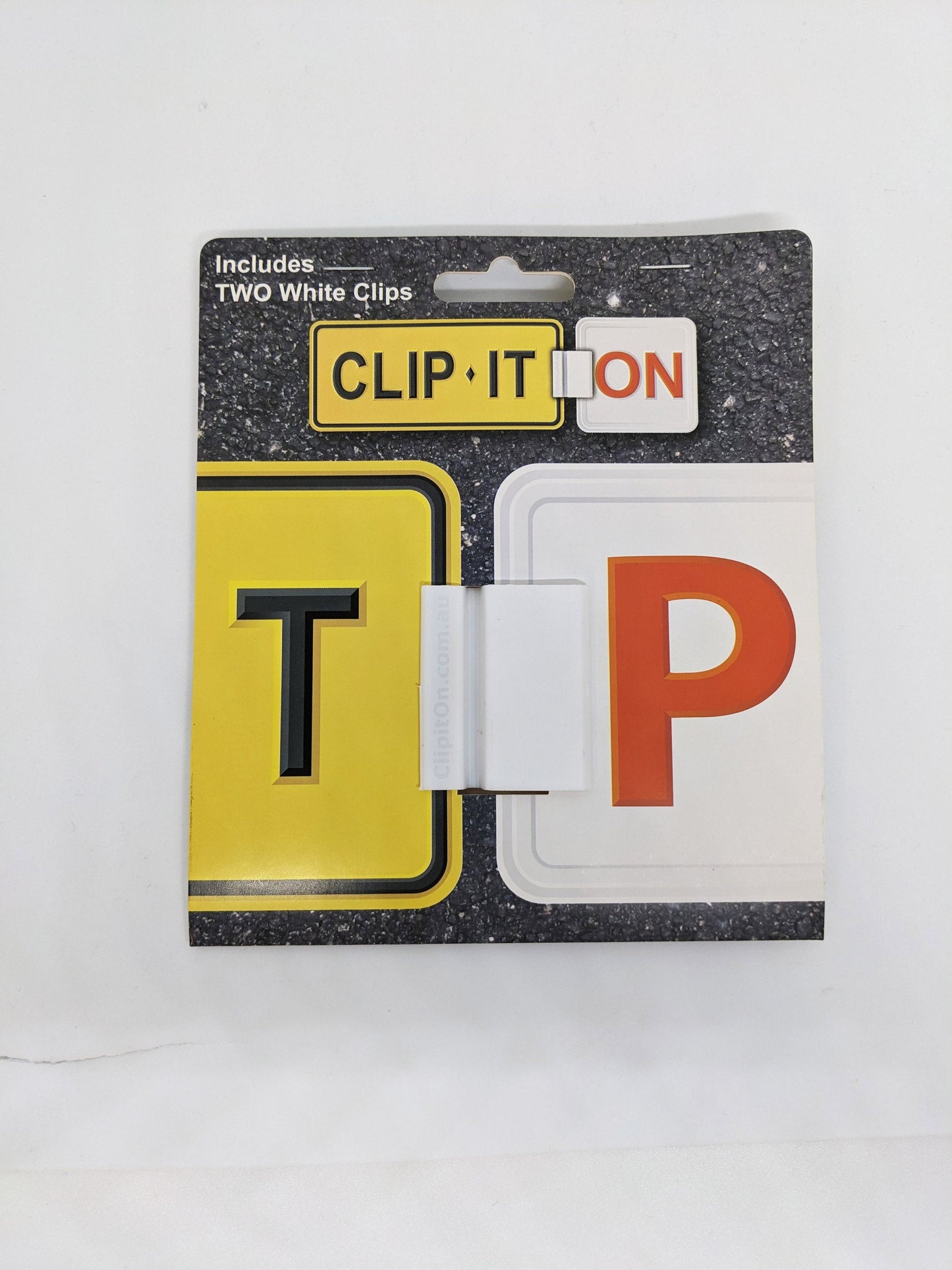 Clip It On 2x White Clips for L & P Plates - B2C2CCW