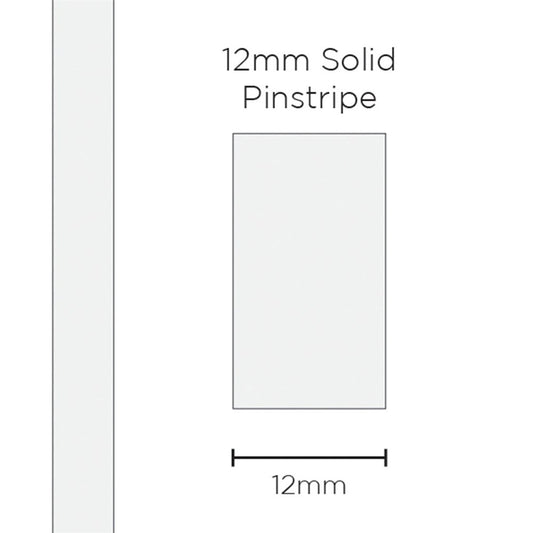 SAAS 12mm Pinstripe - Solid White (10m) - 11402