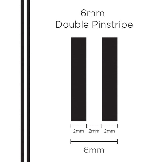 SAAS 1301 Pinstripe 6mm Double Stripe - Black