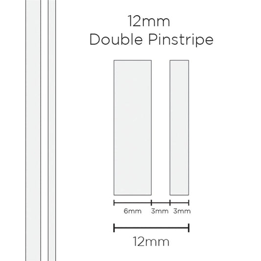 SAAS 1602 Pinstripe 12mm Double Stripe - White