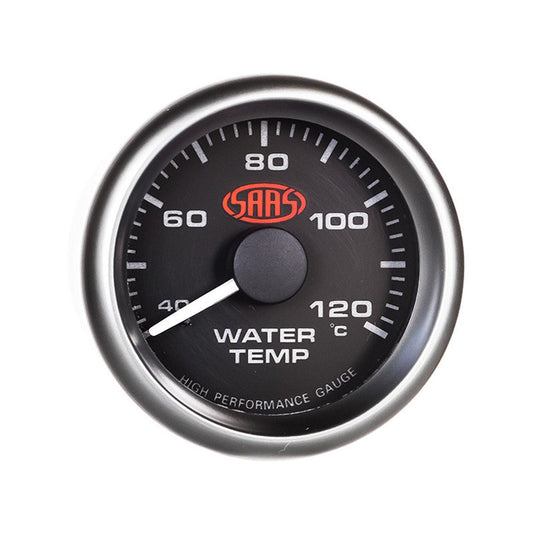 SAAS 52mm Black Muscle Series Water Temperature Gauge (40-120C) - SG-WT52B