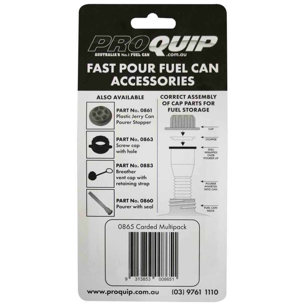 Pro Quip 3-in-1 Fuel Can Accessory Multipack (Stopper, Breather Cap and Screw Cap Hole) - 0865