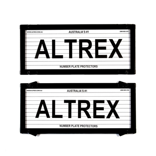 Altrex NSW, ACT, SA, WA, NT 5 Figure Black Number Plate Protectors - with Lines - 5L