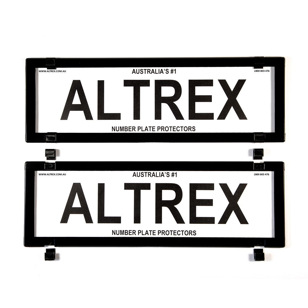 Altrex VIC 5 Figure Dual Slimline Black Number Plate Protectors - without Lines - 5VSNL
