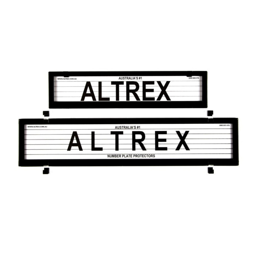 Altrex NSW & ACT European Premium Combination Slim & Full Size Black Number Plate Protectors - with Lines - 6LEP
