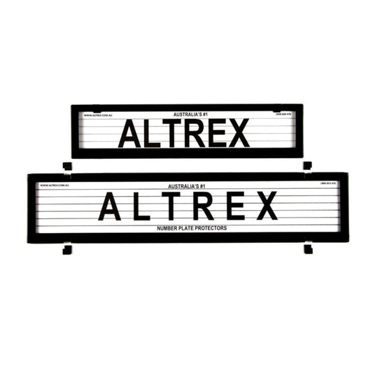 Altrex NSW & ACT European Premium Combination Slim & Full Size Black Number Plate Protectors - with Lines - 6LEP