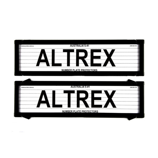 Altrex NSW Premium Dual Back Black Number Plate Protectors - with Lines - 6LPDB
