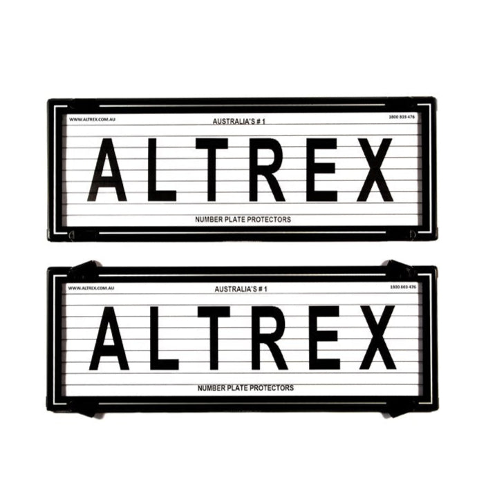 Altrex Standard Size Black Border & Silver Insert Number Plate Protectors - with Lines - 6LS