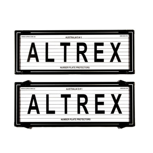 Altrex Standard Size Black Border & Silver Insert Number Plate Protectors - with Lines - 6LS