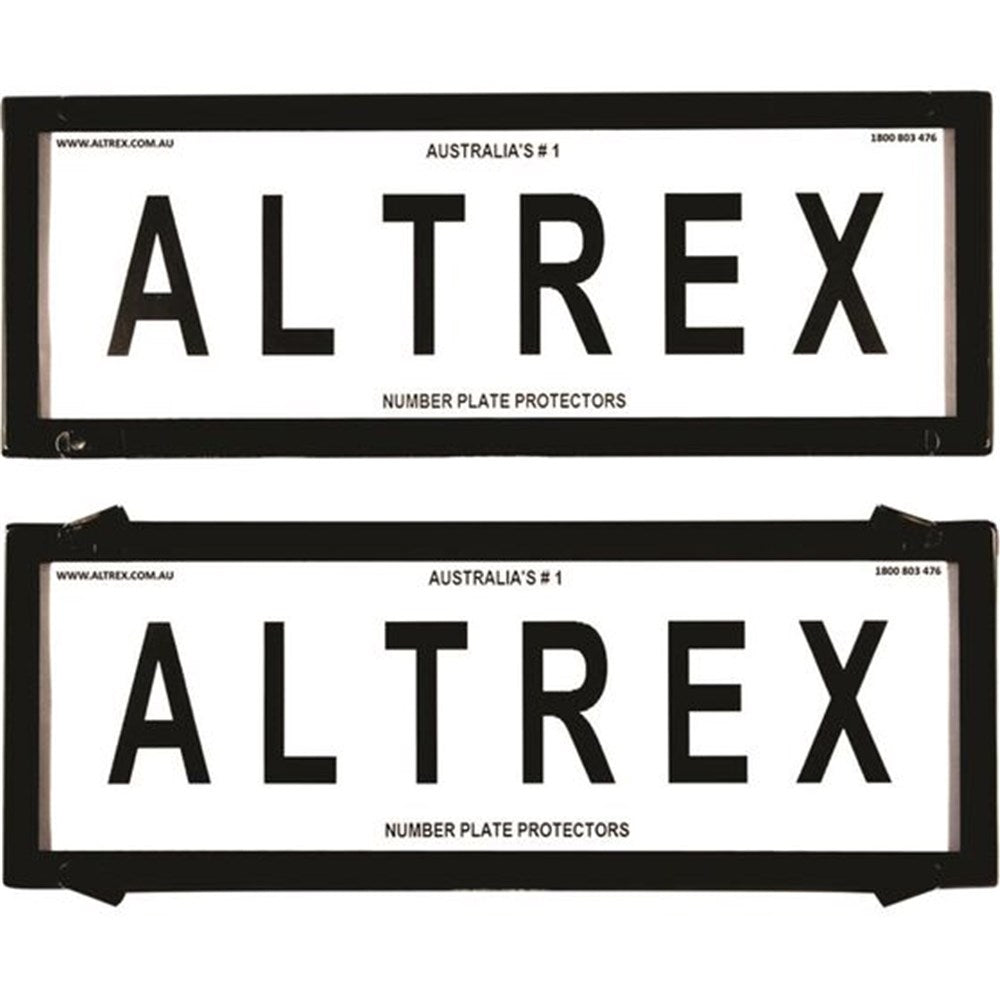 Altrex Standard Size Black Number Plate Protectors - without Lines - 6NL