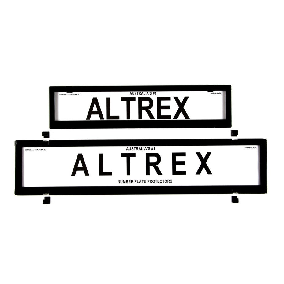 Altrex NSW & ACT European Premium Combination Black Number Plate Protectors - without Lines - 6NLEP