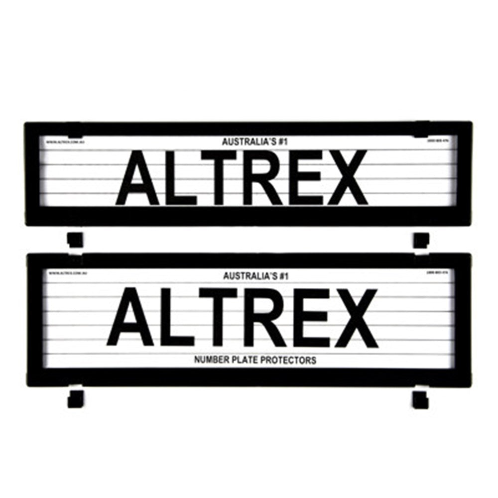 Altrex Slimline Black Number Plate Protectors - with Lines - 6PCL
