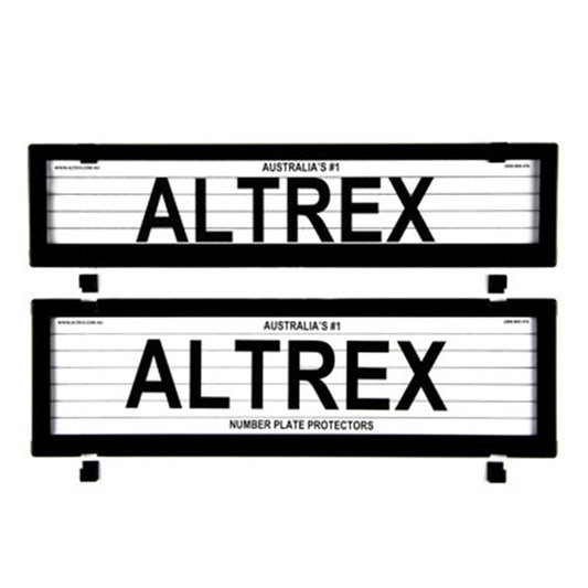 Altrex Slimline Black Number Plate Protectors - with Lines - 6PCL