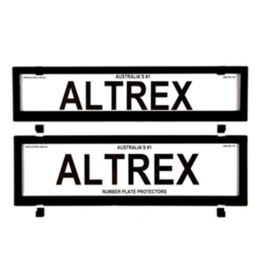 Altrex NSW & SA Slimline Black Number Plate Protectors - without Lines - 6PCNL