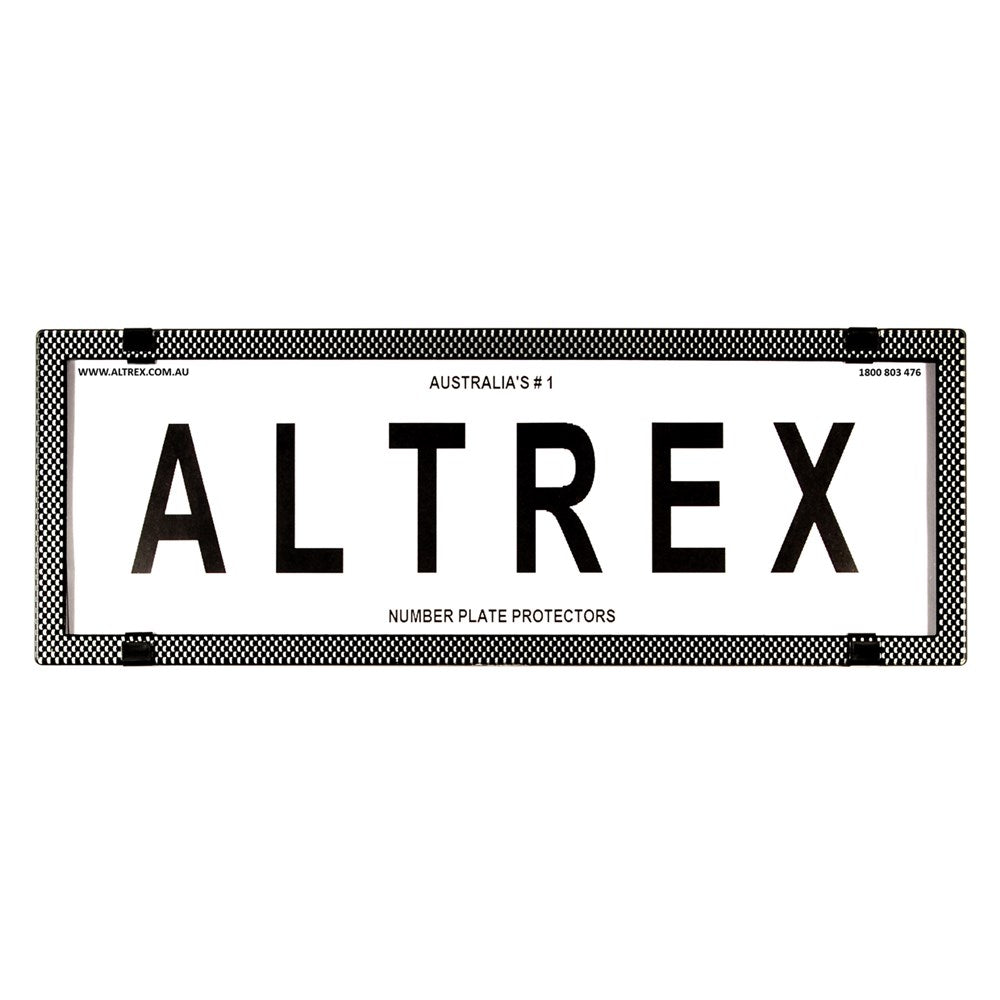 Altrex Standard Size Silver Carbon Fibre Number Plate Protectors - without Lines - 6SES