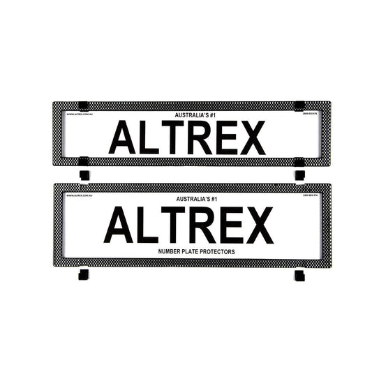 Altrex NSW & SA Premium/Slimline Silver Carbon Fibre Number Plate Protectors - without Lines - 6SESP