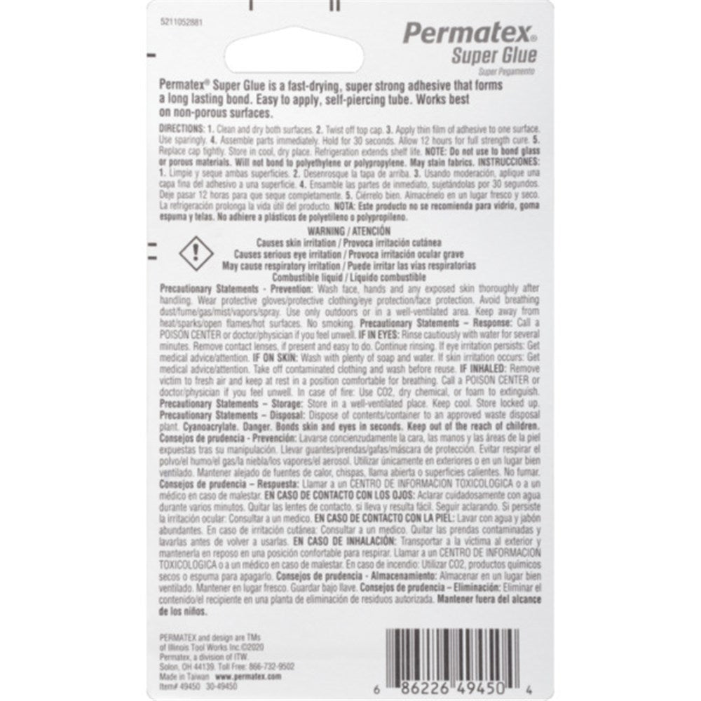 Permatex Super Glue 28G - 49450 - PX49450