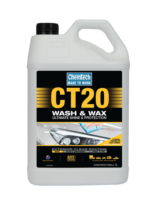 Chemtech CT20 Wash and Wax - 5L - CT20-5L (Bulky Item - Freight Applies)