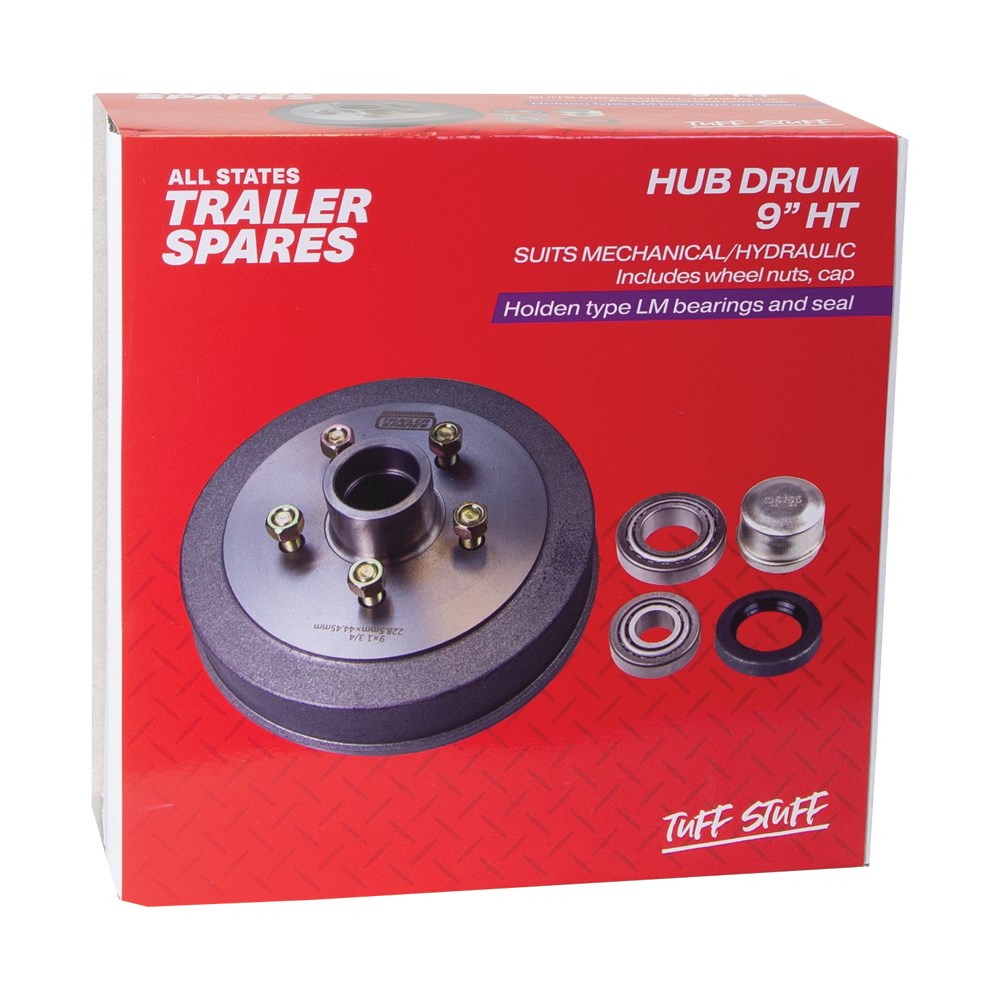 ASTSS 9" Holden HT Type 5x108mm Hub Drum to Suit Mechanical/Hydraulic Brake and LM Bearings - R1903B (Bulky Item - Freight Applies)