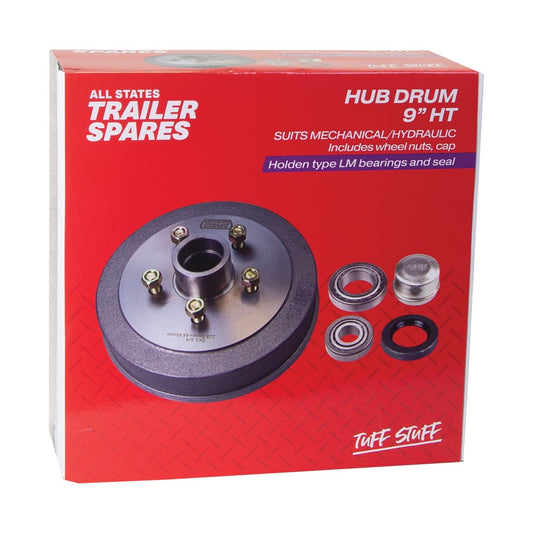 ASTSS 9" Holden HT Type 5x108mm Hub Drum to Suit Mechanical/Hydraulic Brake and LM Bearings - R1903B (Bulky Item - Freight Applies)