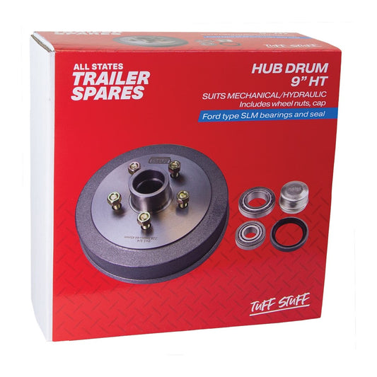ASTSS 9" Holden HT Type 5x108mm Hub Drum to Suit Mechanical/Hydraulic Brake and SLM Bearings - R1904B (Bulky Item - Freight Applies)