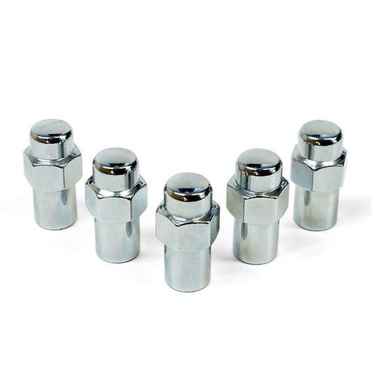 SAAS Set of 5 Wheel Nuts for Shank Type Wheels - 43mm Length, Chrome, M12x1.50 Thread - 743465