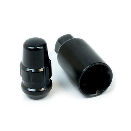 SAAS Set of 4 Splined Lock Nuts - Black, M14x1.50 Thread, Acorn Bulge Type - 924429BC