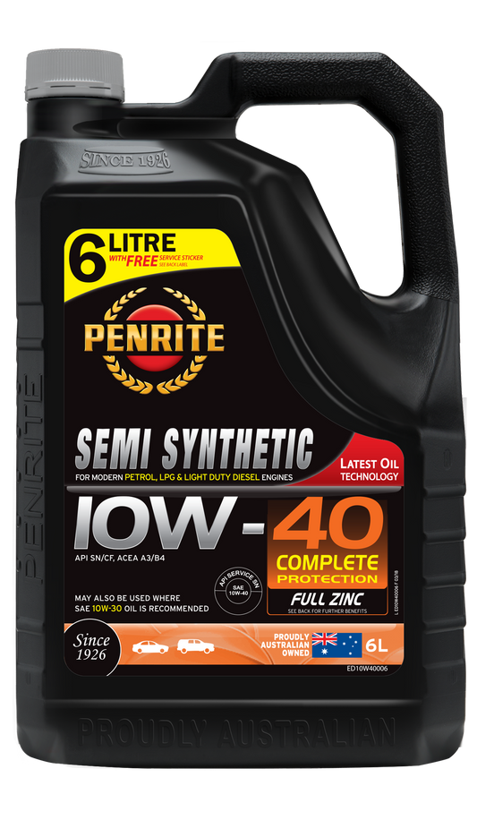Penrite Semi Synthetic Engine Oil 10W-40 6L - ED10W40006 (Pickup Only)