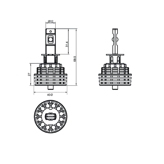 LED Autolamps H3-5000LM LED H3 Headlight Kit - Single Beam