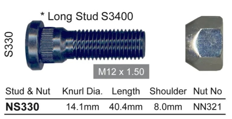 Nice Wheel Stud & Nut Set - NS330