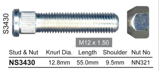 Nice Wheel Stud & Nut Set - NS3430