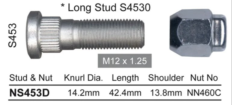 Nice Wheel Stud & Nut Set - NS453D