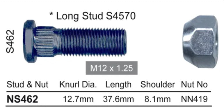 Nice Wheel Stud & Nut Set - NS462