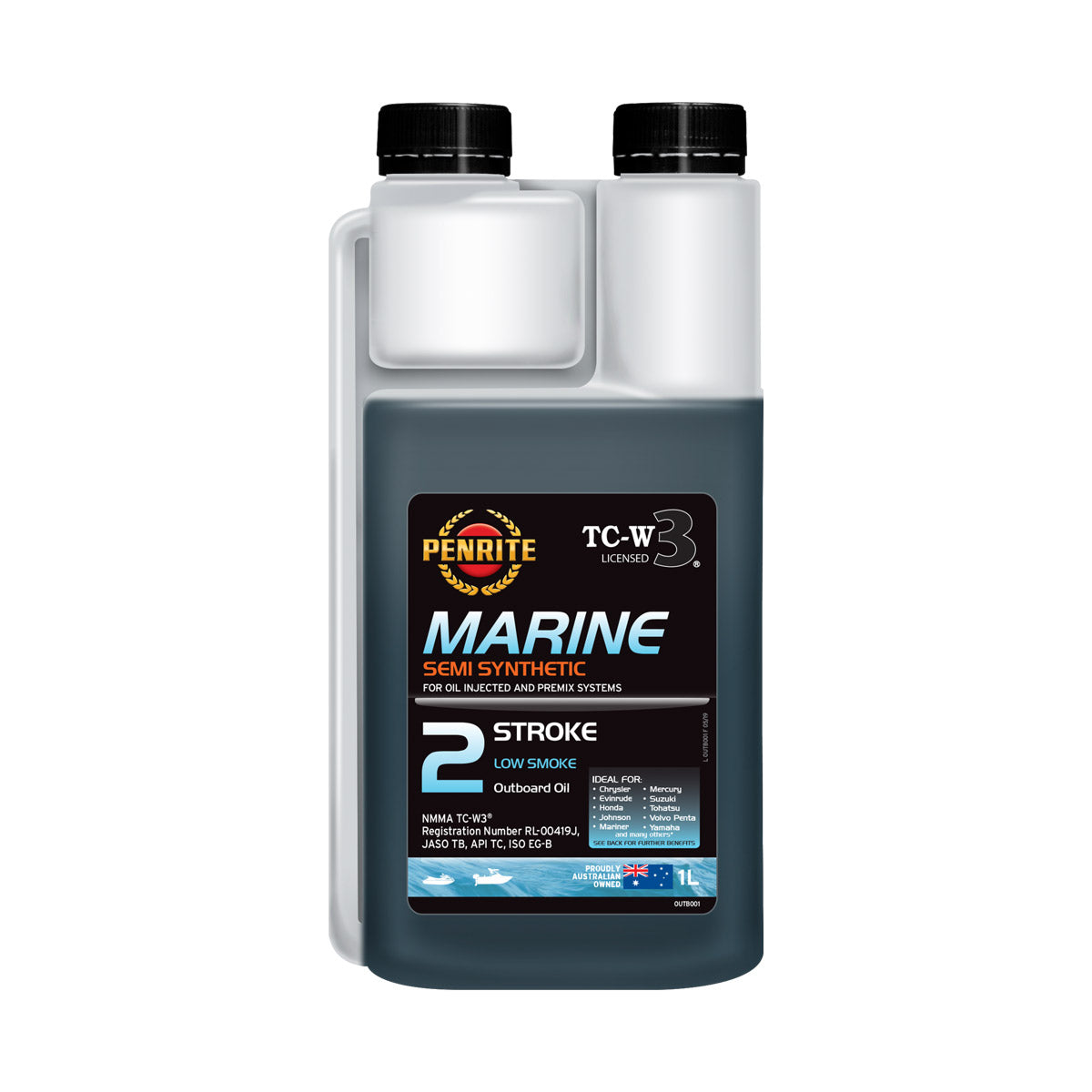 Penrite Marine Outboard 2 Stroke Oil 1L - OUTB001 (Pickup Only)