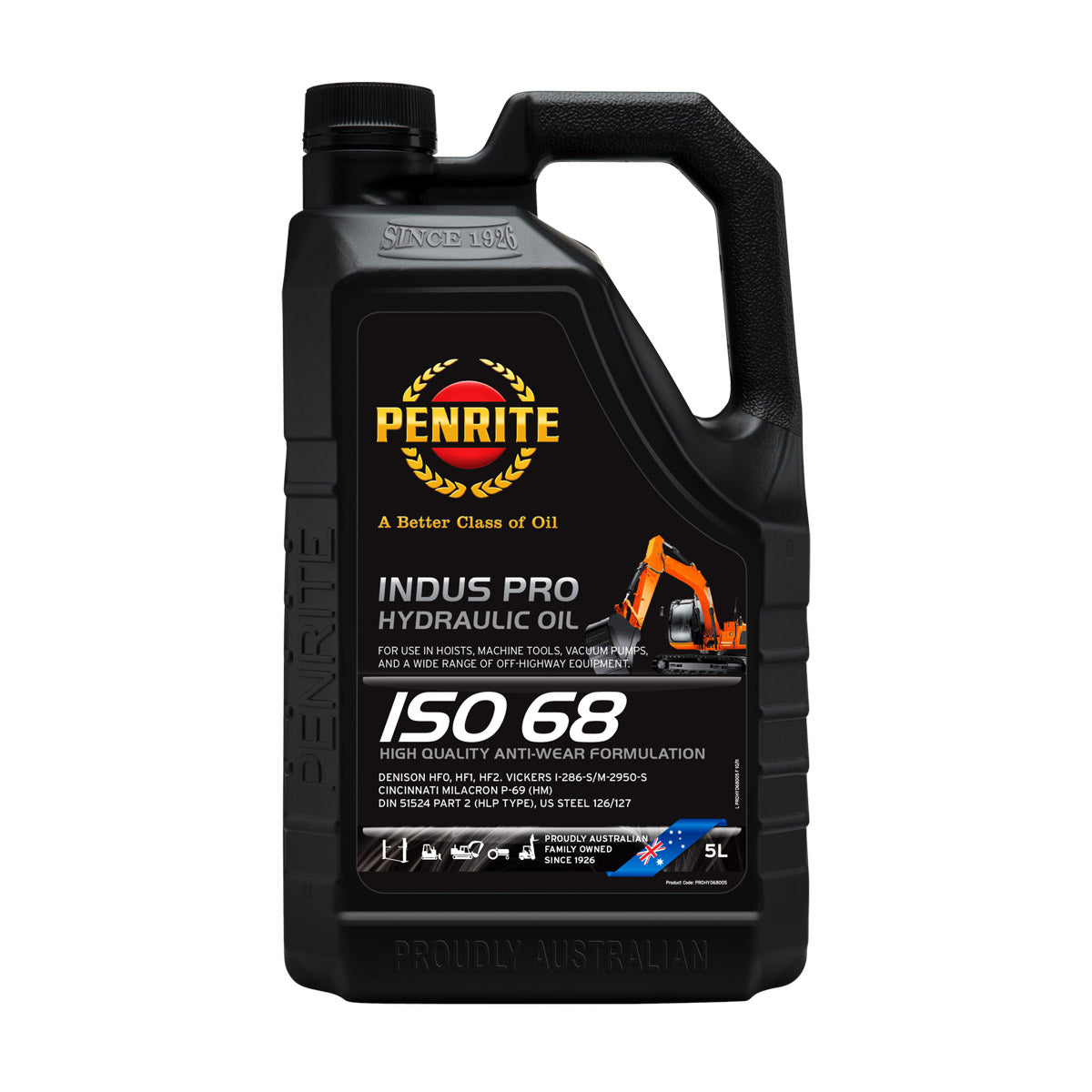 Penrite Indus Pro Hydraulic 68 5L - PROHYD68005 (Pickup Only)