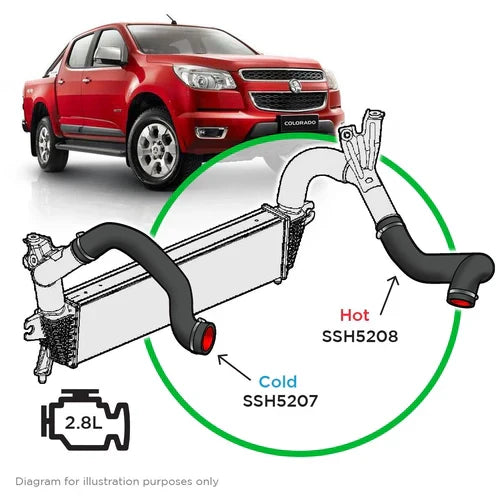 SAAS Holden Colorado RG 2.8L 132kW 2012 - 2013 CTDI Silicone Intercooler Pipe Kit - SSH5207-KIT (Bulky Item - Freight Applies)