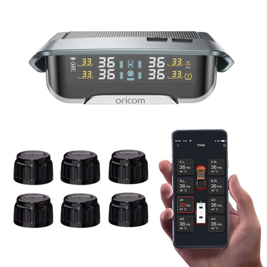 Oricom Tyre Pressure Monitoring System with App and 6 Ext Sensors - TPMS10-6E