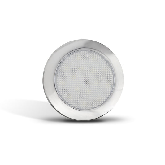 LED Autolamps 7515C LED Round Interior Lamp with Chrome Bezel