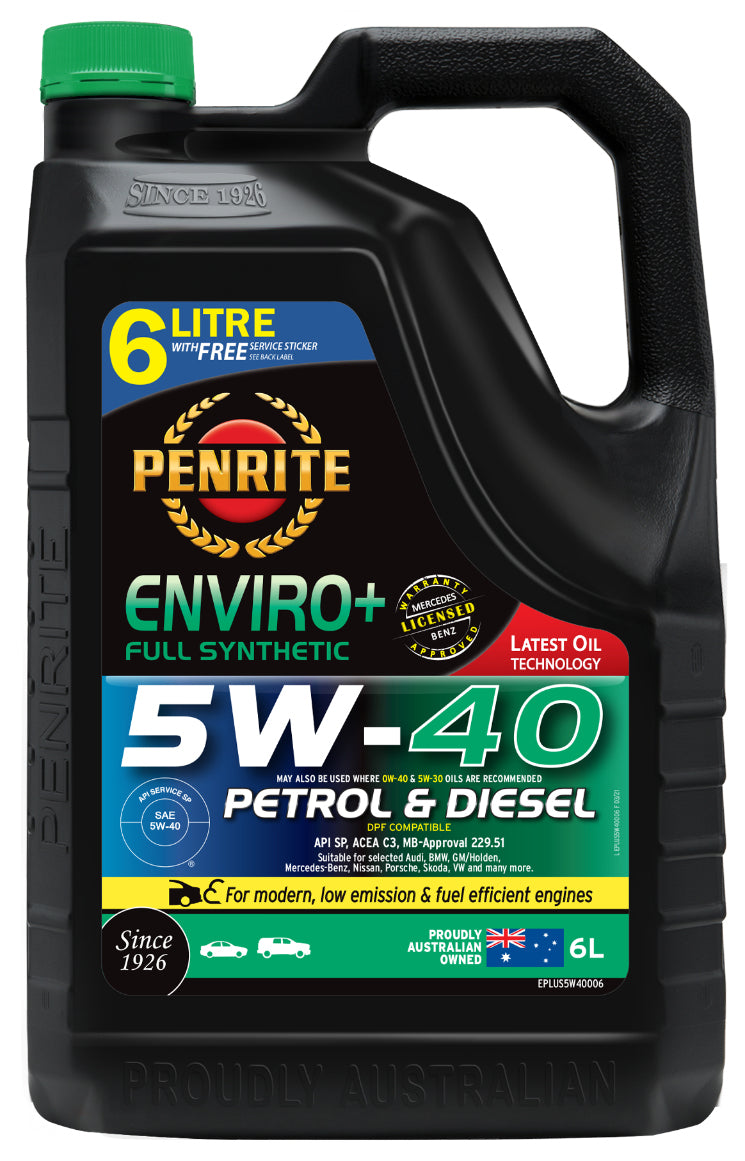 Penrite Enviro+ 5W-40 5W40 Synthetic Engine Oil 6L - EPLUS5W40006