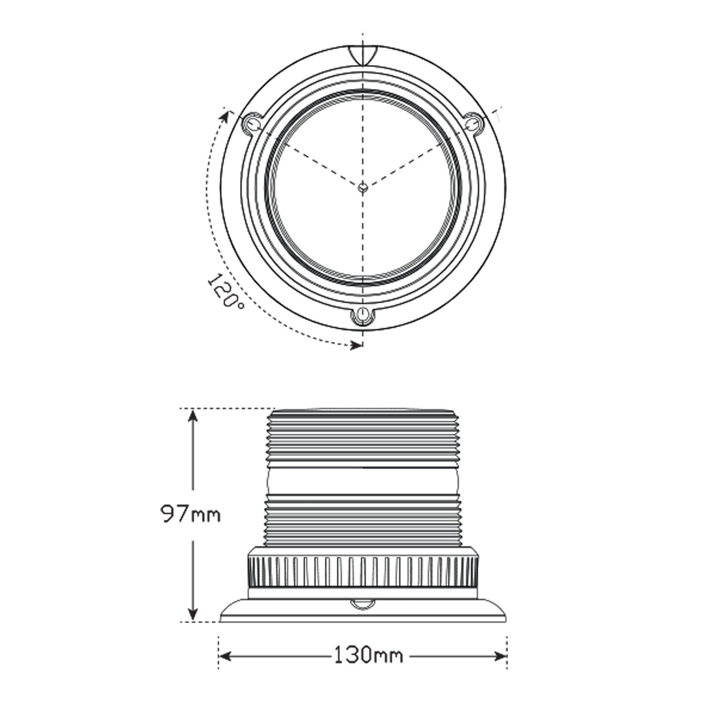 LED Autolamps 128AMM LED Amber Strobe Beacon, Magnetic Mount, IP67