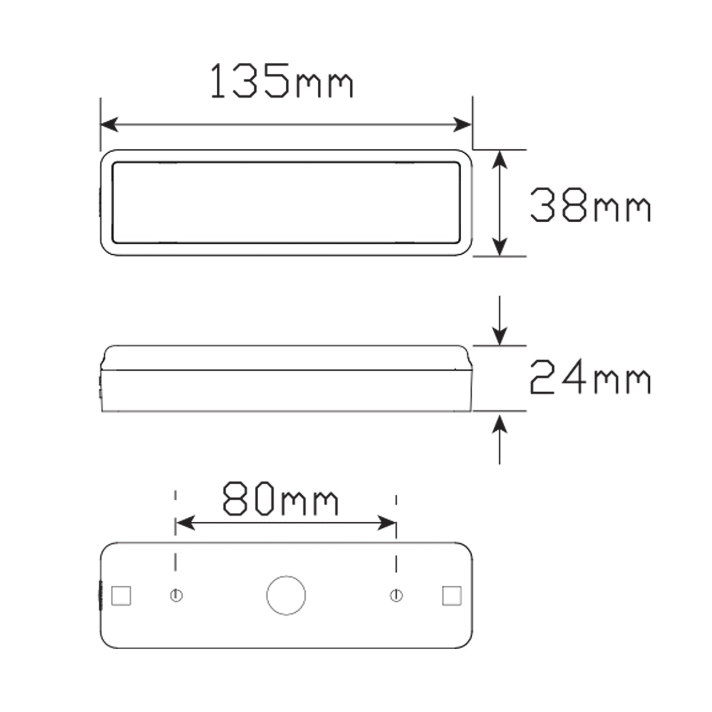LED Autolamps 135ARM/2 Compact Rectangular Rear Combination Lamp