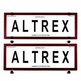 Altrex Standard Size Red Carbon Fibre Number Plate Protectors - without Lines - 6SER