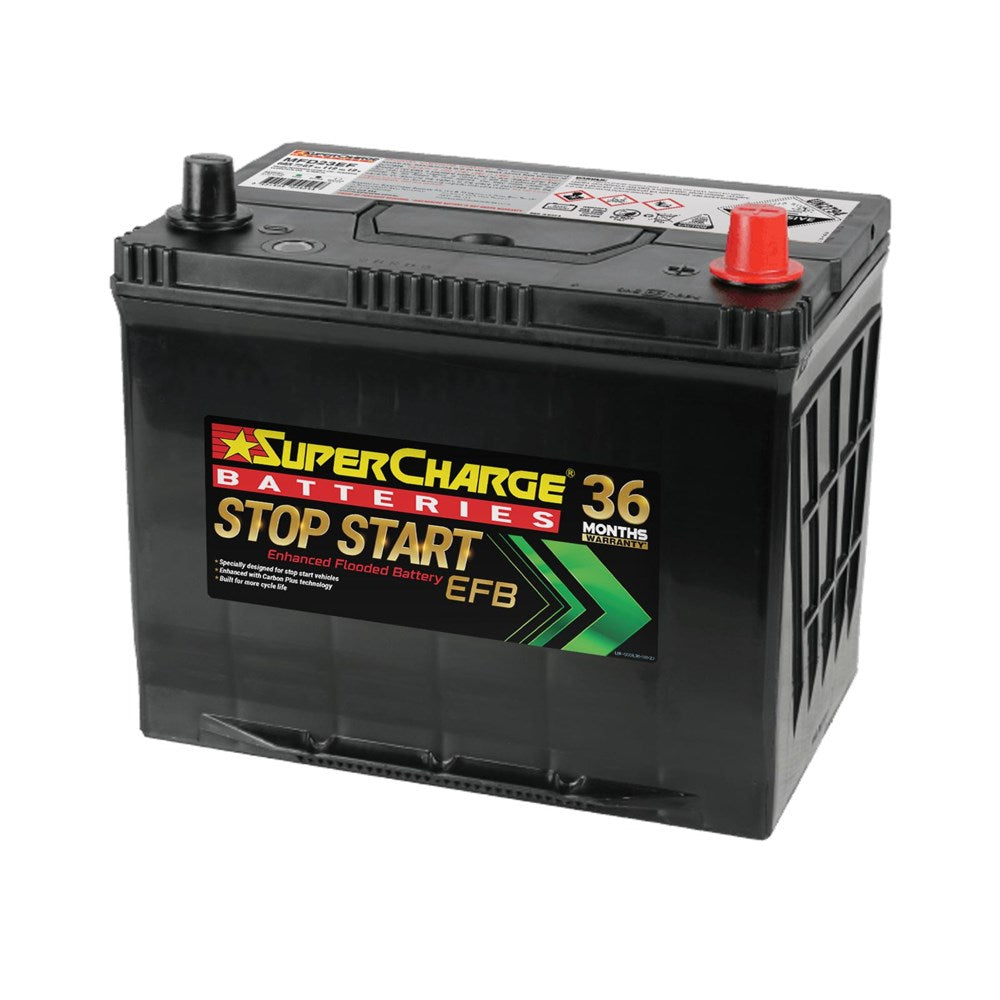 SuperCharge MFD23EF EFB (Enhanced Flooded) Stop Start 12V Battery (Q85, D23 size) (Pickup Only)