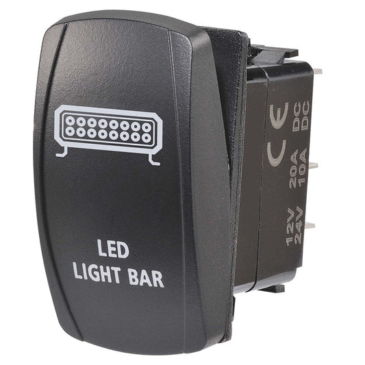 Narva 63224BL 12/24V Off/On LED Illuminated Sealed Rocker Switch With ‚ÄúLed Light Bar‚Äù Symbol (Blue)