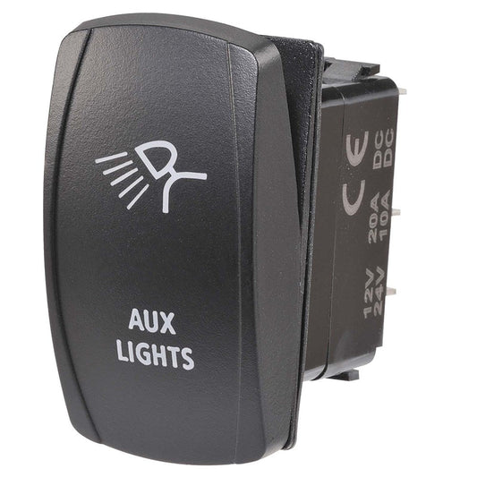 Narva 63232BL 12/24V Off/On LED Illuminated Sealed Rocker Switch With ‚ÄúAux Lights‚Äù Symbol (Blue)