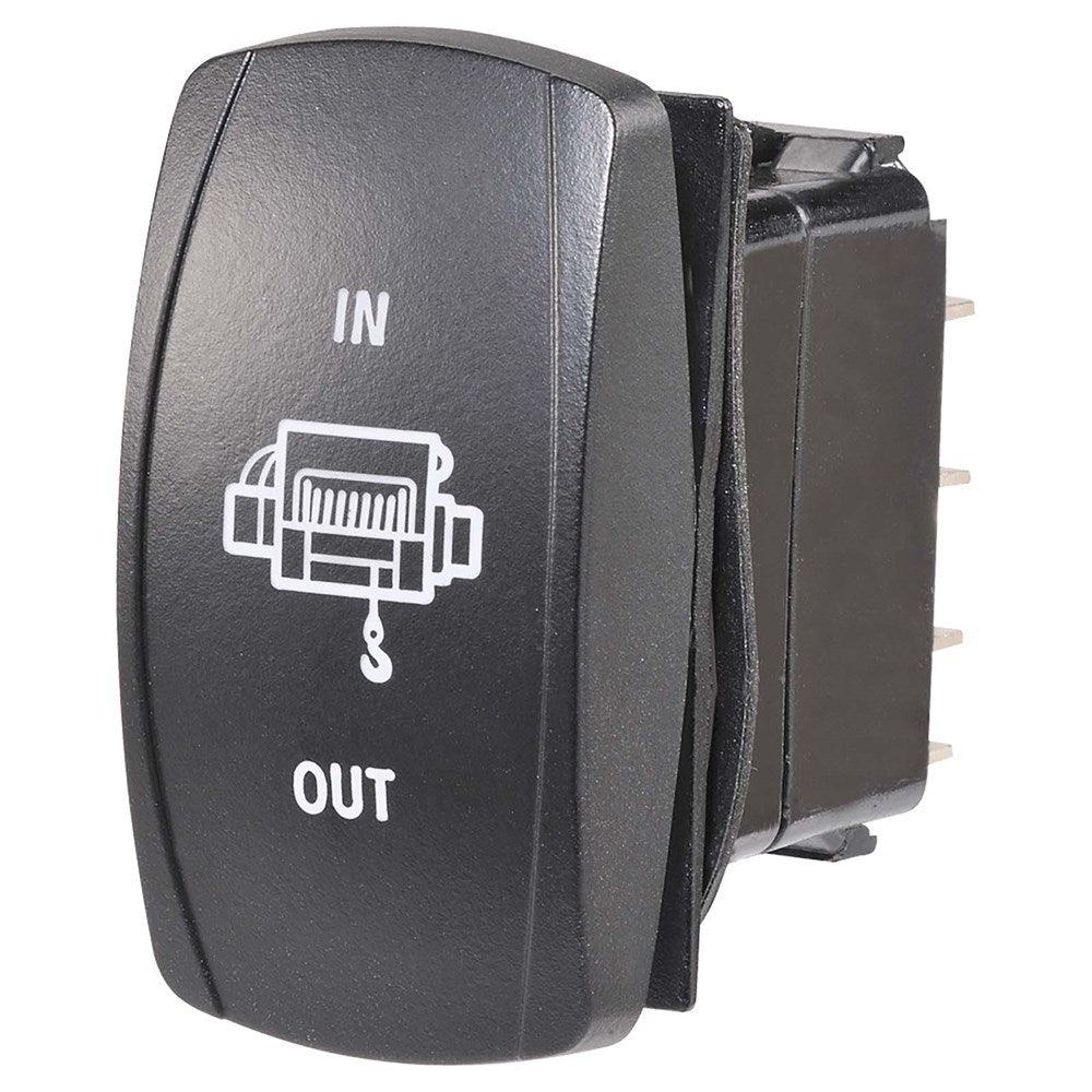 Narva 63238BL 12/24V Momentary (On)/Off/Mom(On) Illuminated Sealed Rocker Switch W/‚ÄúWinch‚Äù Symbol(Blue)