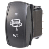 Narva 63238BL 12/24V Momentary (On)/Off/Mom(On) Illuminated Sealed Rocker Switch W/‚ÄúWinch‚Äù Symbol(Blue)