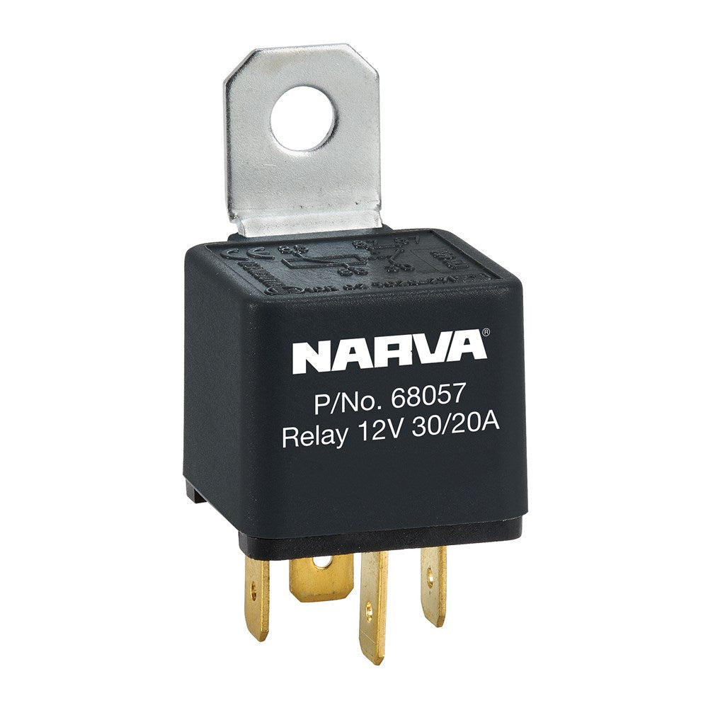 Narva 68057BL 12V 30A/20A Change-Over 5 Pin Relay ‚Äì Reverse Pin With Resistor -